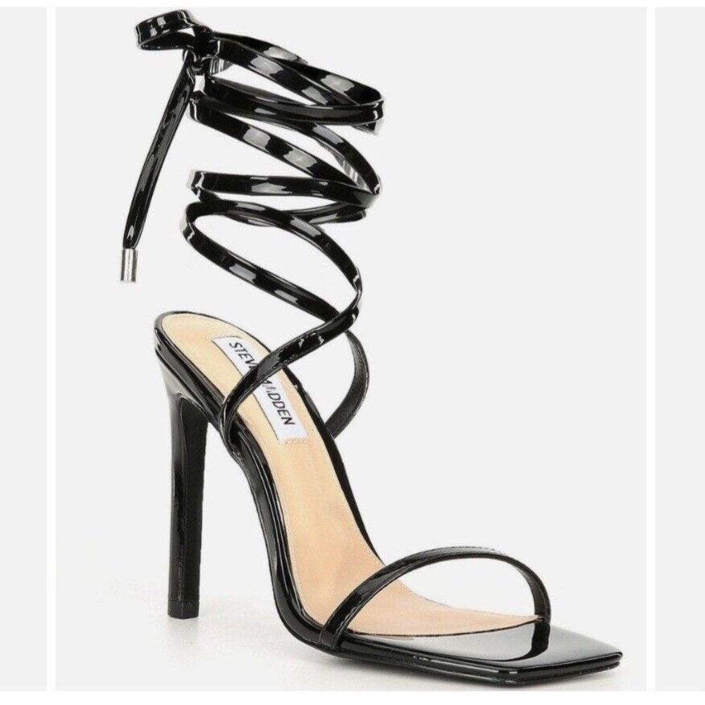 Steve Madden Uplift Square Toe Wrap Up Patent Lea… - image 1